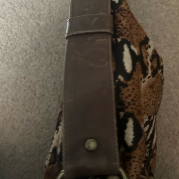 Streets Ahead Brown and Black Hobo Bag with Snake Print calf hair - Picture 7 of 9
